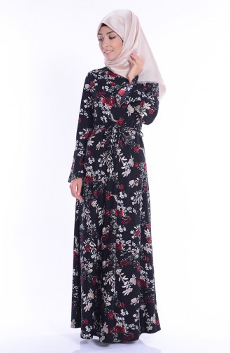Schwarz Hijab Kleider 0059-01
