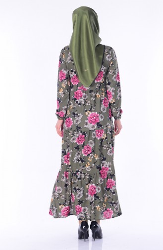 Khaki Hijab Dress 3065-04