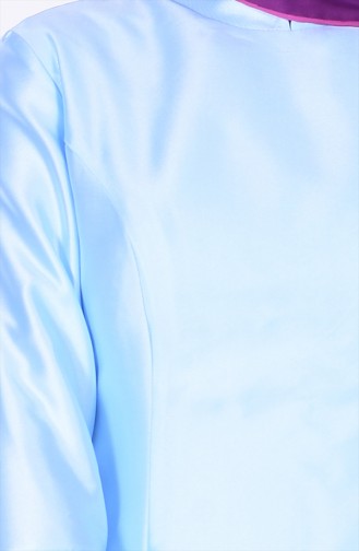 İnci Detaylı Abiye Elbise 1081-06 Bebe Mavi