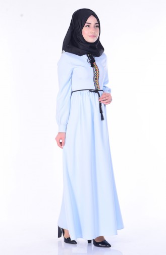 Baby Blue Hijab Dress 5060-05