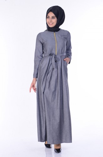Gray Hijab Dress 2253-11