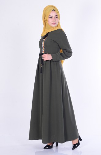 Khaki Hijab Dress 5060-04