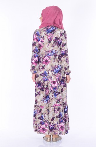 Dark Fuchsia Hijab Dress 3062-02