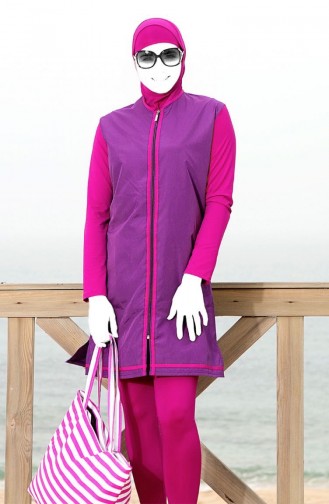 Purple Modest Swimwear 1119-06