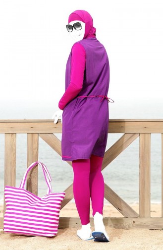Purple Modest Swimwear 1119-06
