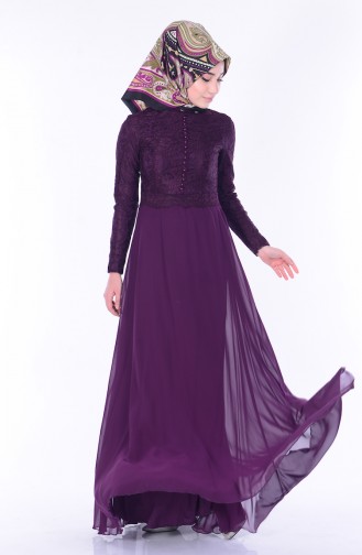 Purple Hijab Dress 1056-04