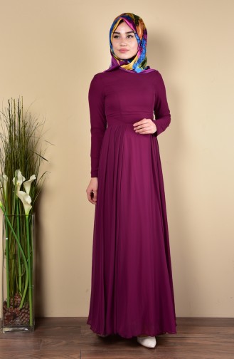Zwetschge Hijab-Abendkleider 1076-03
