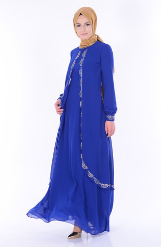 Saxe Hijab Dress 99040-04