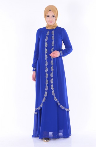 Saxe Hijab Dress 99040-04