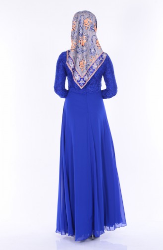 Saxe Hijab Dress 1056-03