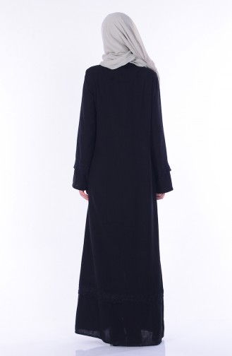 Abaya mit Spitzen 0052-01 Schwarz 0052-01