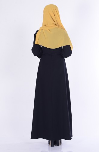 Nakış Detaylı Elbise 5060-01 Siyah