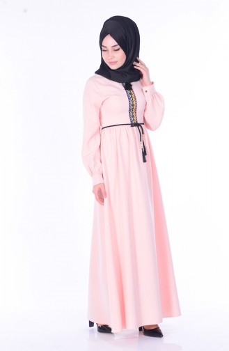 Salmon Hijab Dress 5060-02