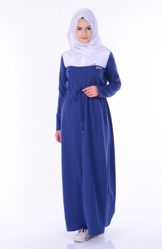 Indigo Hijab Dress 01443-04