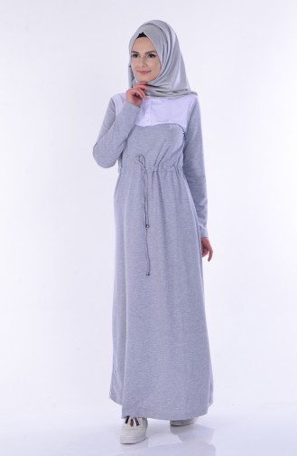 Gray Hijab Dress 01443-08