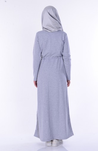 Gray Hijab Dress 01443-08