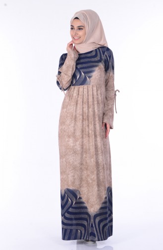 فستان بني مائل للرمادي 3067-04