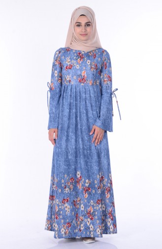 Blue Hijab Dress 3068-03