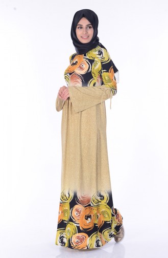 Oil Green Hijab Dress 3069-01