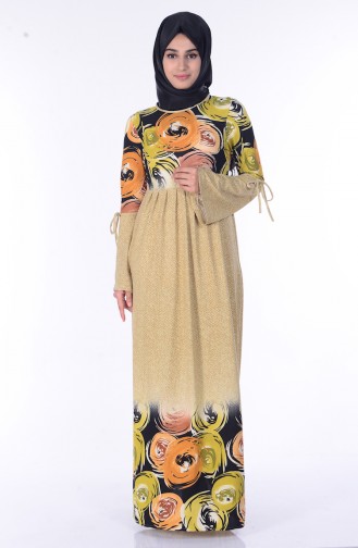 فستان بتصميم مطبع مع ثنيات  3069-01