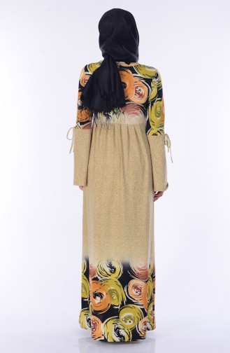 فستان بتصميم مطبع مع ثنيات  3069-01
