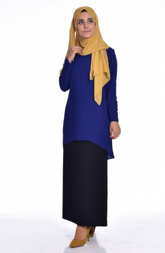 Asimetrik Bluz 1024-02 Saks