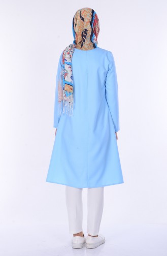 Kolyeli Tunik 7778-10 Buz Mavi
