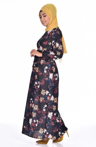 Black Hijab Dress 8079-01
