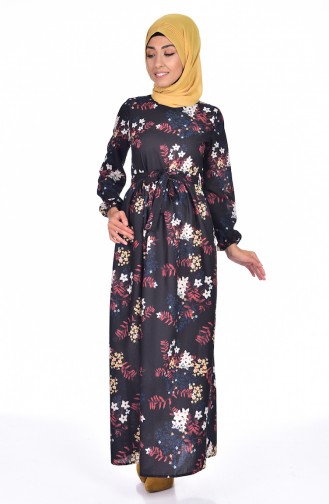 Black Hijab Dress 8079-01
