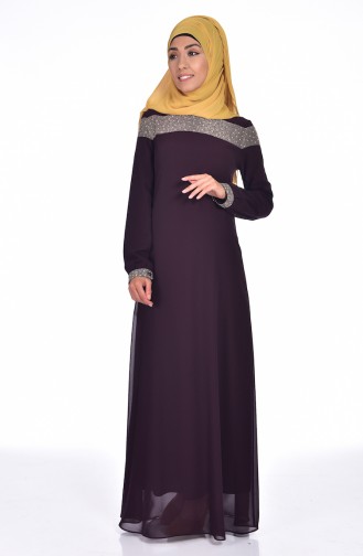 Purple Hijab Dress 99015-08