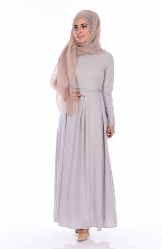 Gray Hijab Dress 6058-06