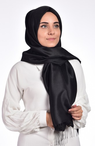 Parlak Tafta Şal 50272-01 Siyah