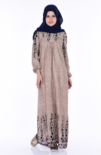 Beige Hijab Dress 1621-02