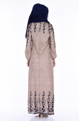 Beige Hijab Dress 1621-02