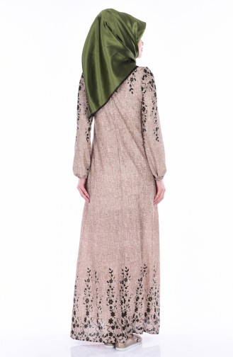 Beige Hijab Dress 1621-03