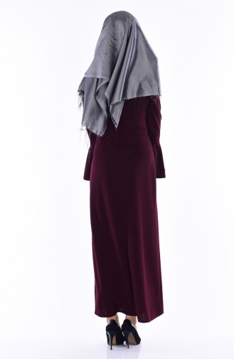 Claret Red Hijab Dress 2813-07
