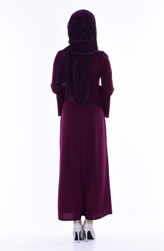 Plum Hijab Dress 2813-06
