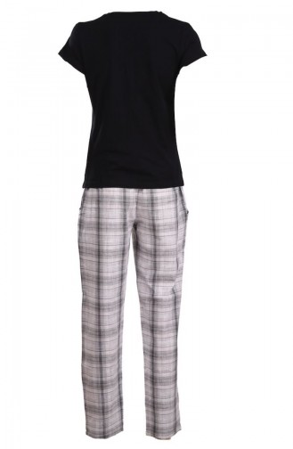 Desenli Pijama Takımı PSW11-03 Siyah Beyaz
