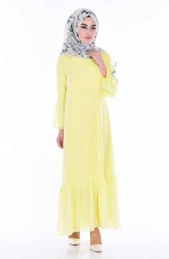 Gelb Hijab Kleider 1172-03