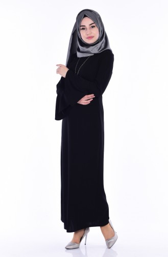 Black Hijab Dress 2813-02