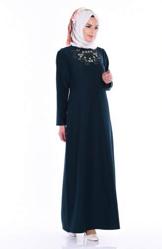 Emerald Green Hijab Dress 4087-09