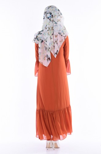 Orange Hijab Dress 1172-07