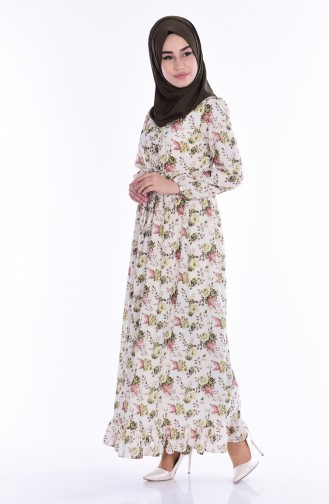 Green Hijab Dress 1616A-01