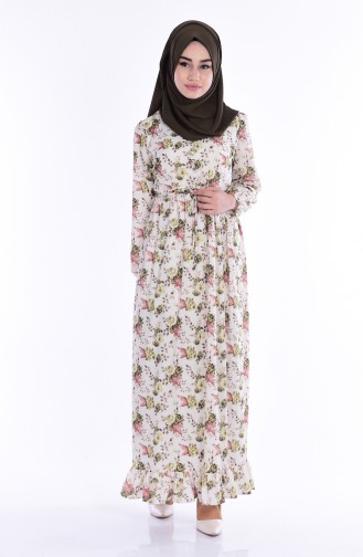 Green Hijab Dress 1616A-01