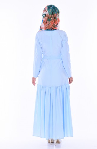 Ice Blue Hijab Dress 2053-04