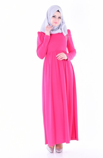 Fuchsia Hijab Dress 1067-11