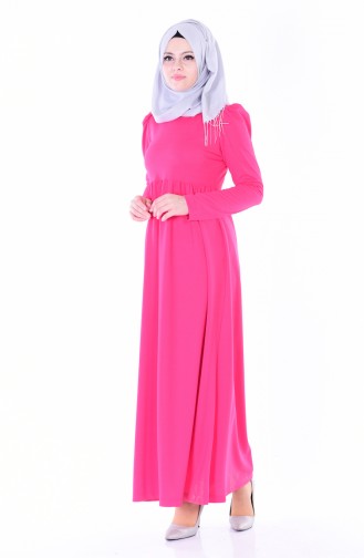 Fuchsia Hijab Dress 1067-11