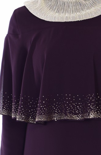 Purple Hijab Evening Dress 99016-06