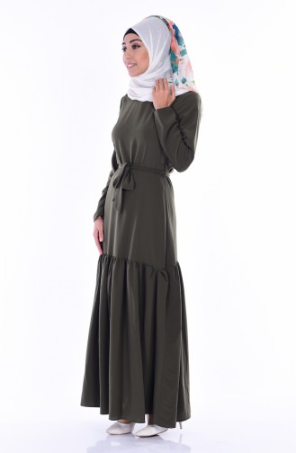 Khaki Hijab Dress 2053-02