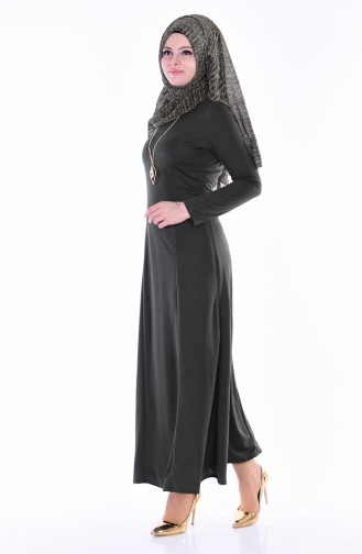 Khaki Hijab Dress 1634-04